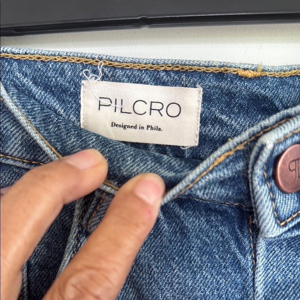 Pilcro Blue Knee-Length Pencil Skirt Casual - Picture 3 of 11